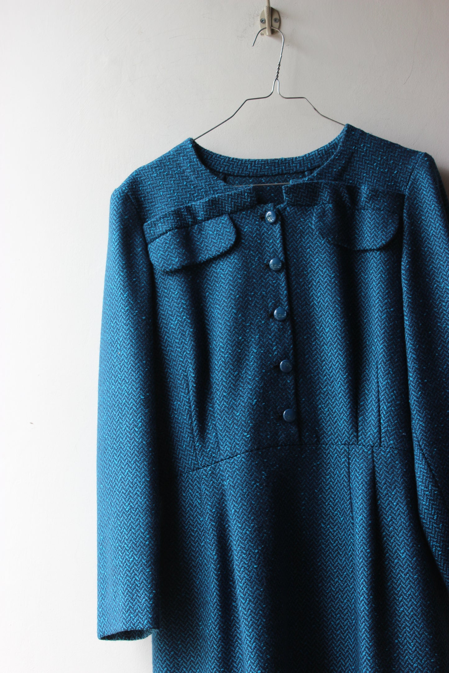 LUCIANO SOPRANI Vintage Abito Blu Petrolio  - Made in Italy