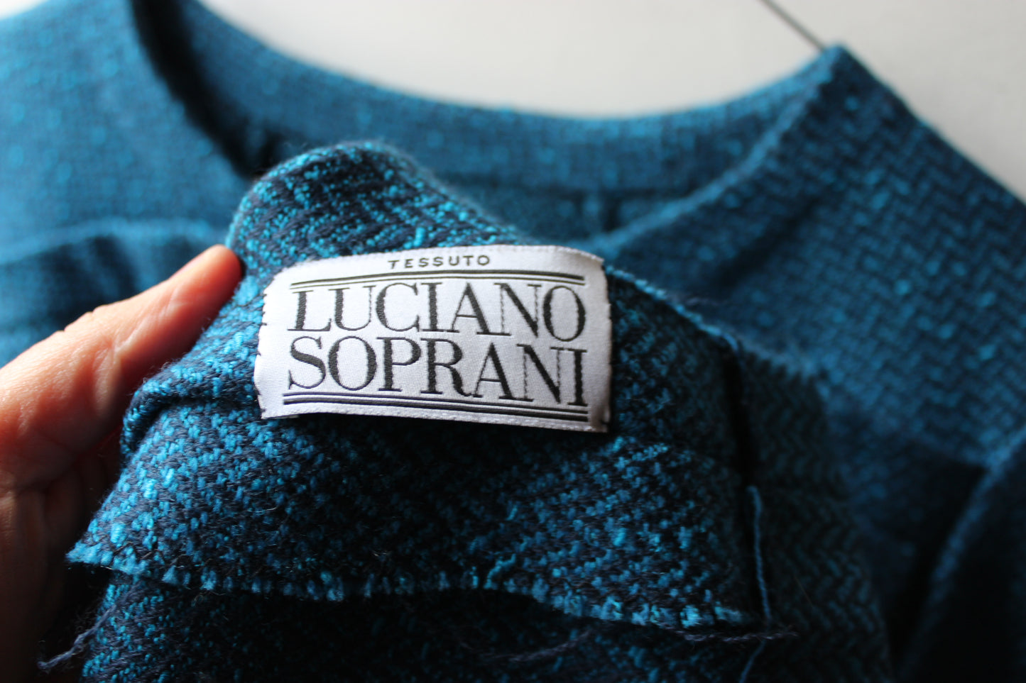 LUCIANO SOPRANI Vintage Abito Blu Petrolio  - Made in Italy