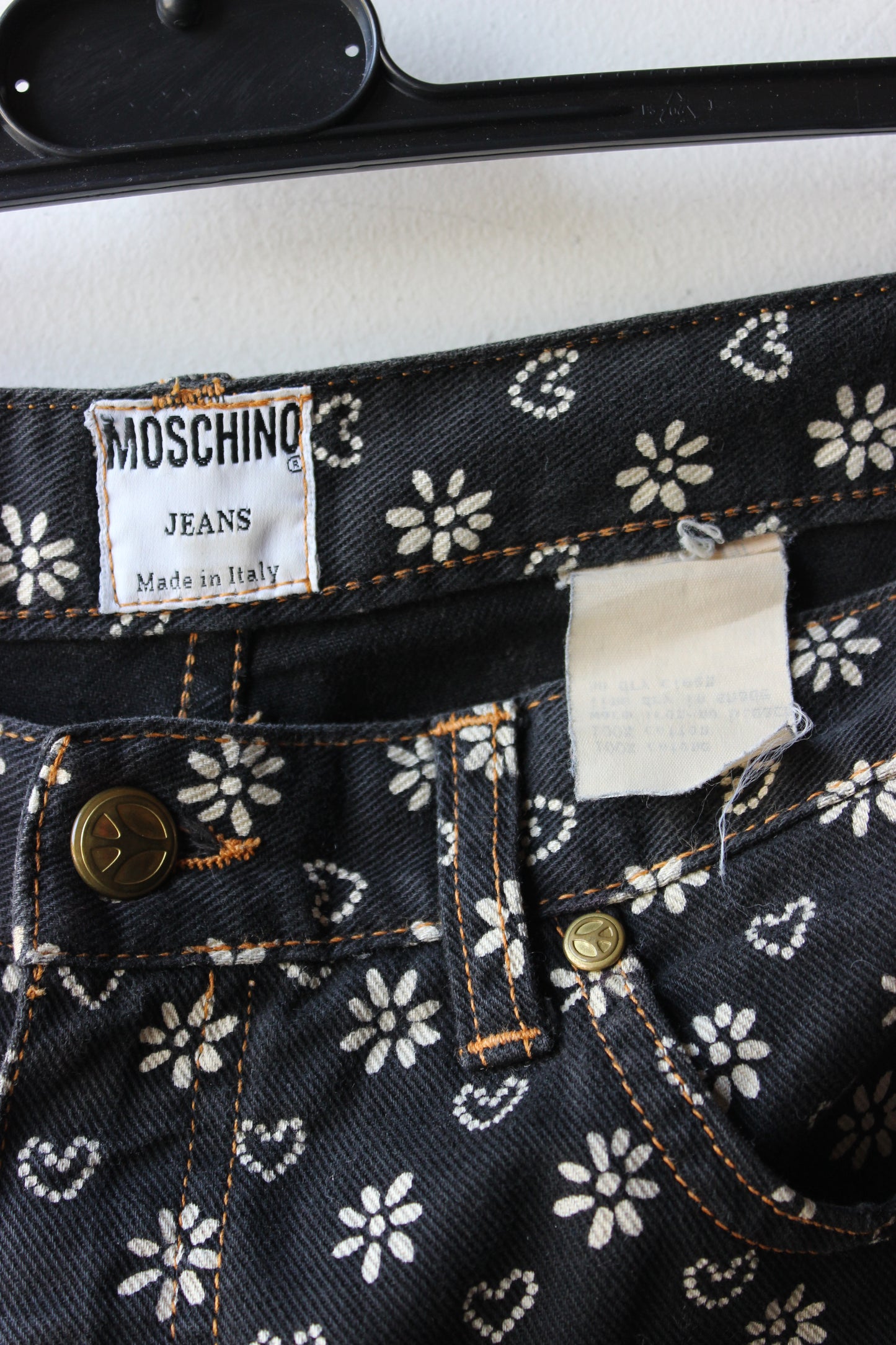 Jeans Moschino - Fantasia Margherite e Cuori Neri
