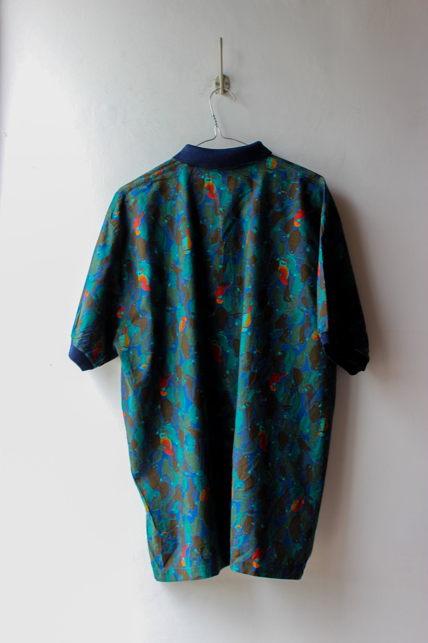 Polo Vintage Gianfranco Ottaviani Fantasia Pappagalli e Foglie - Taglia 52
