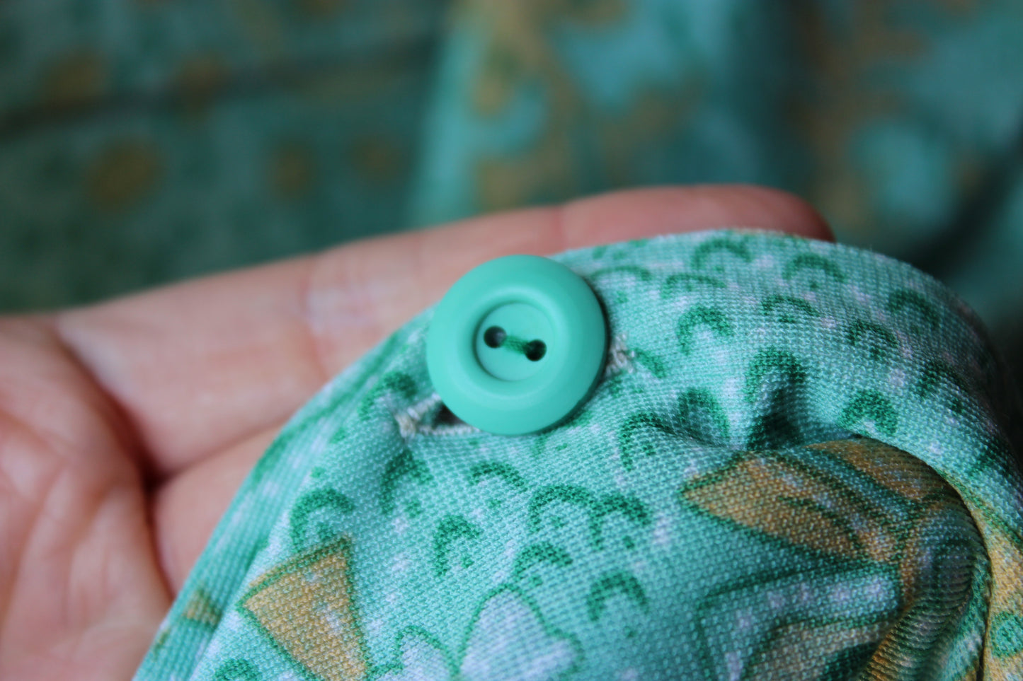 Abito Vintage Verde Tiffany con Collo a Camicia