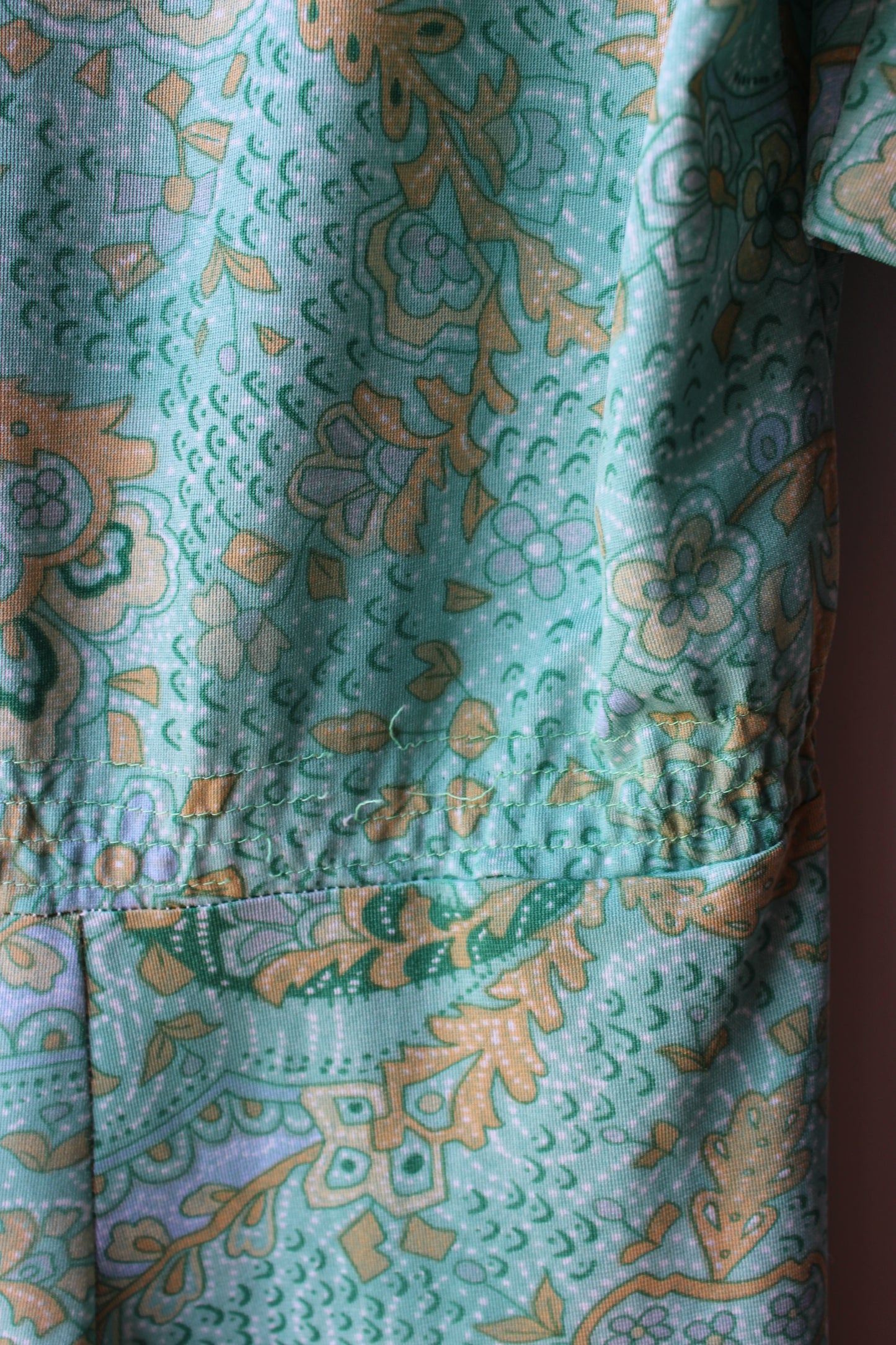 Abito Vintage Verde Tiffany con Collo a Camicia