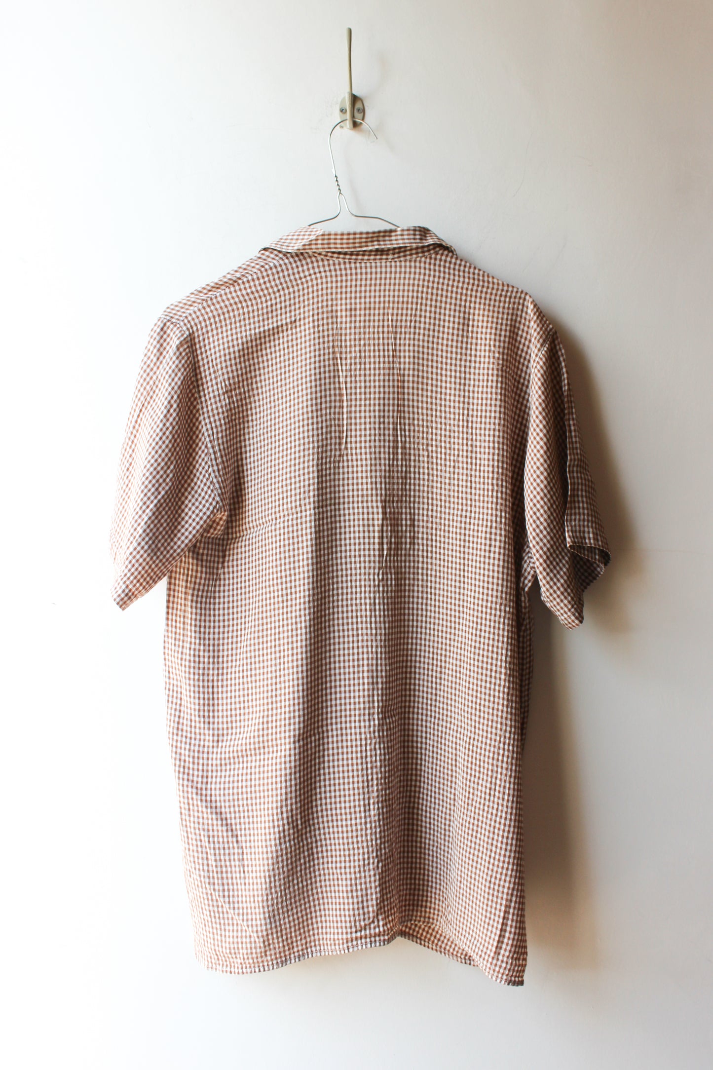Camicia Vintage a Quadretti Vichy Marrone
