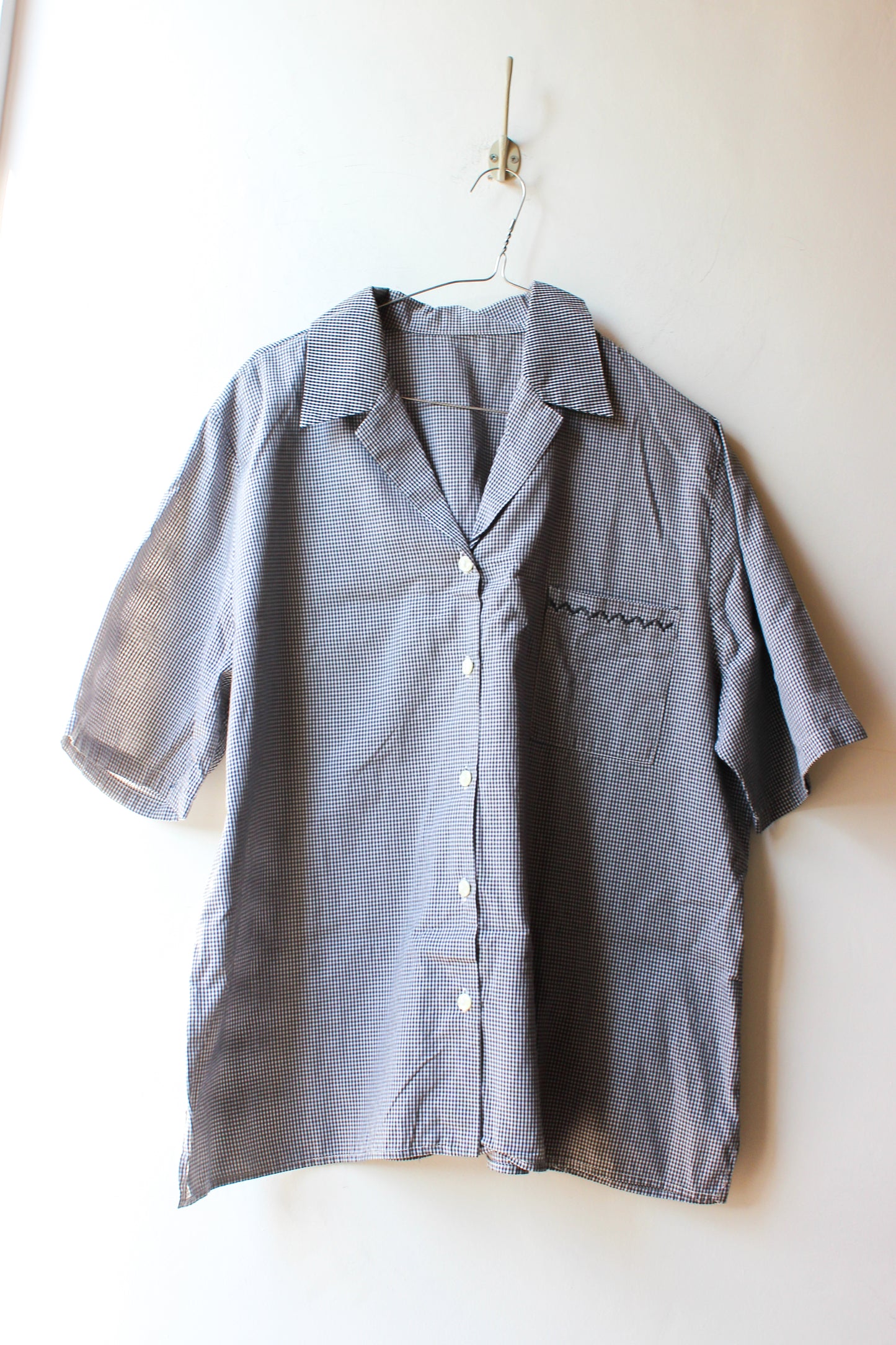 Camicia Giacca Vintage a Quadretti Vichy Neri