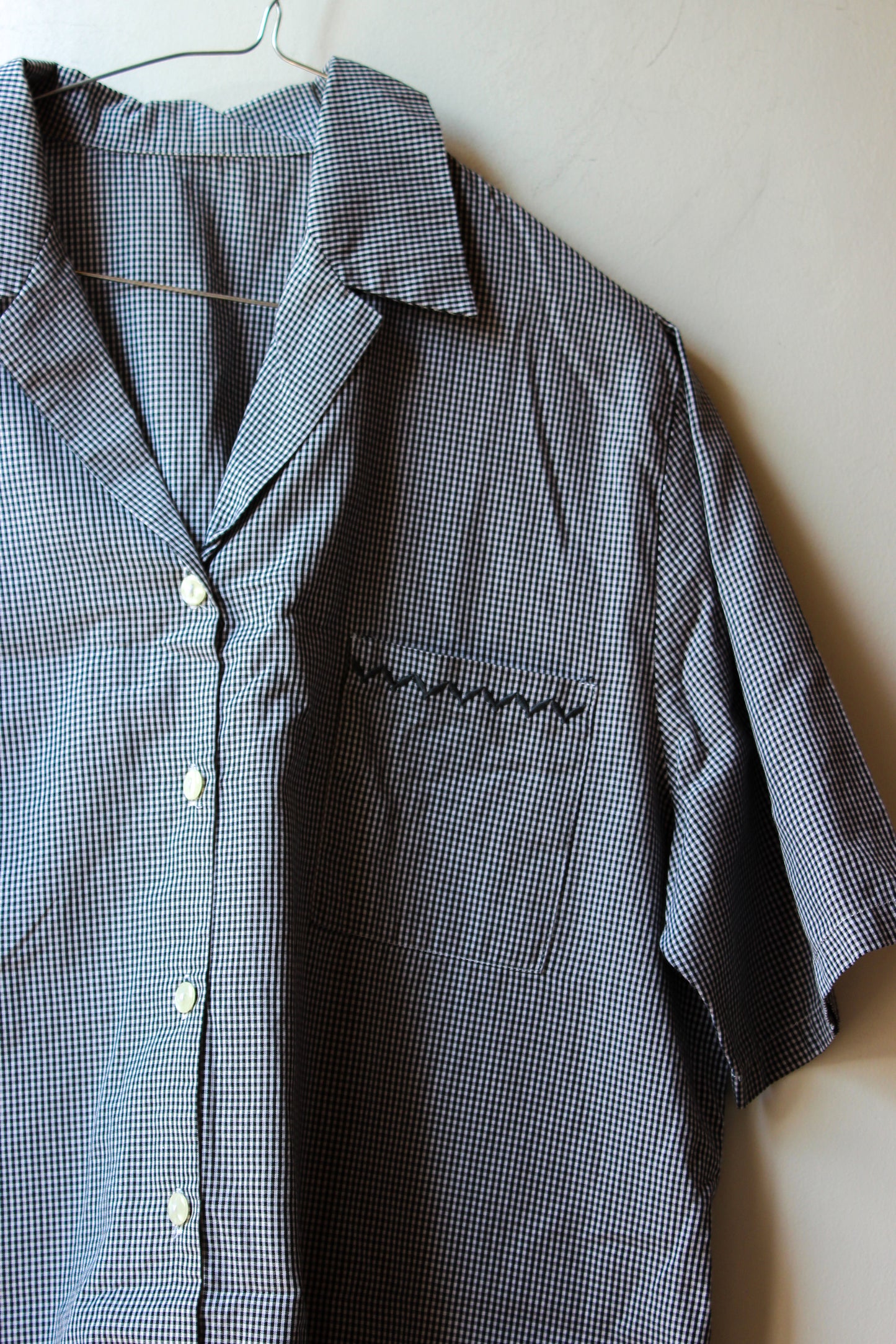 Camicia Giacca Vintage a Quadretti Vichy Neri