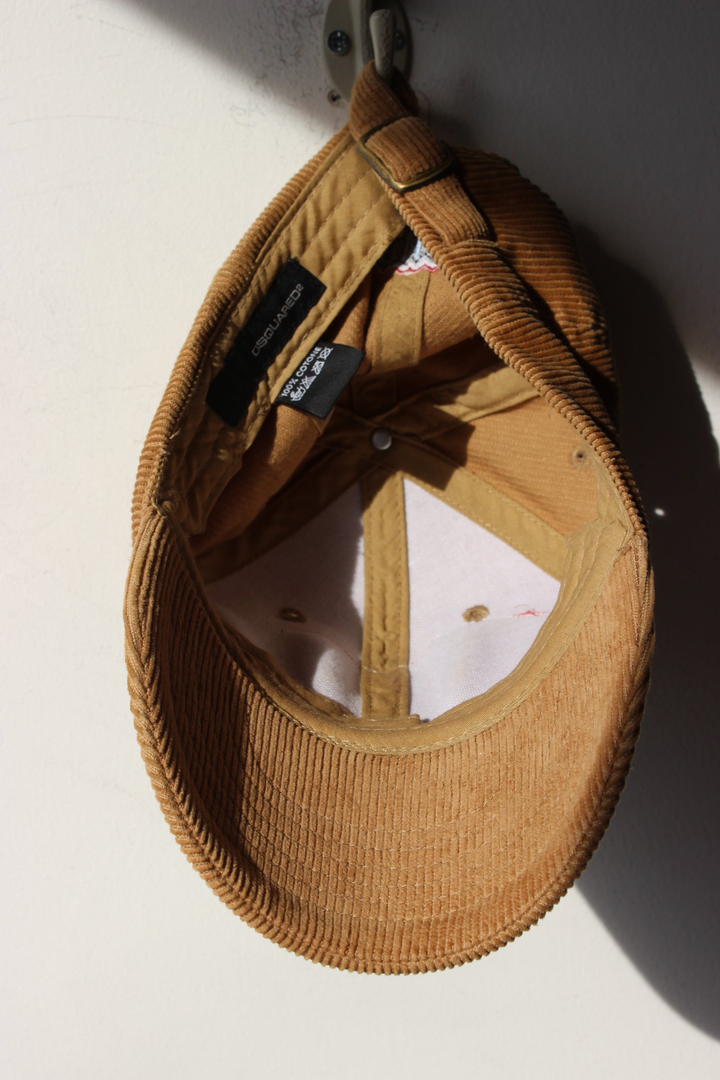 Dsquared2 Cappellino Velluto a Coste Beige Vintage
