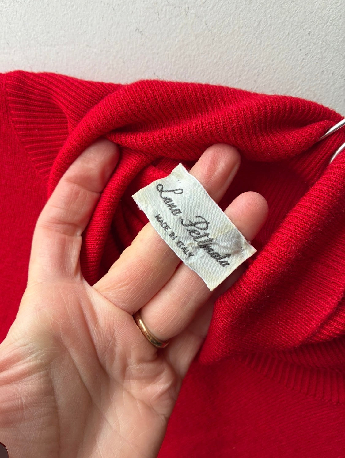 Dolcevita Vintage Lana Pettinata Rosso Fuoco Made in Italy Anni 80/90