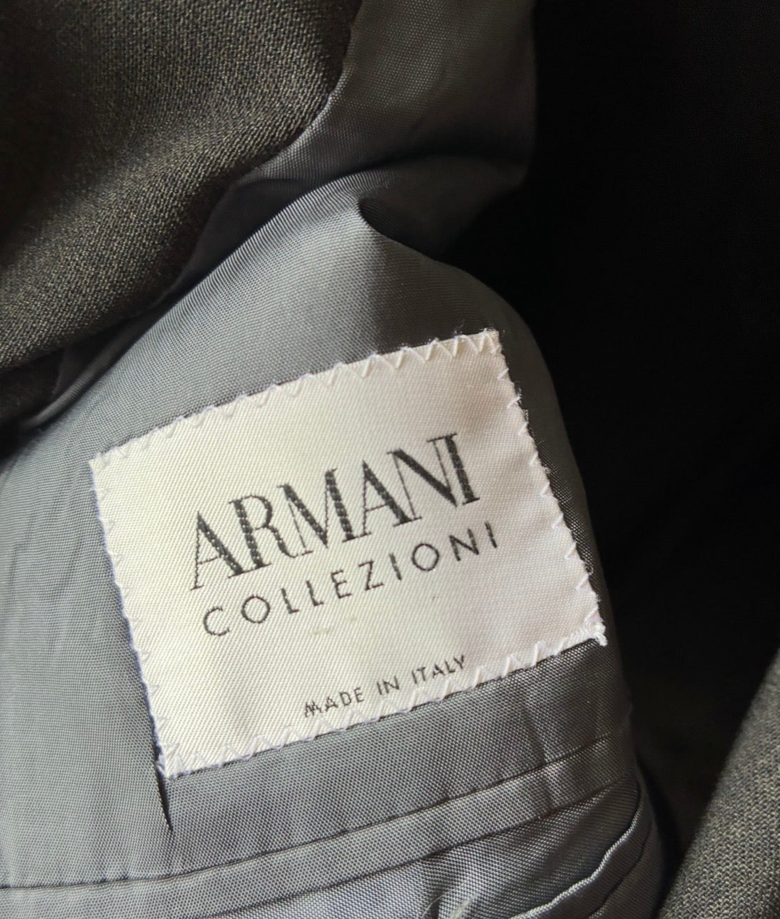 Armani Collezioni Blazer Vintage Lana Vergine Grigio Antracite Taglia 54 Made in Italy