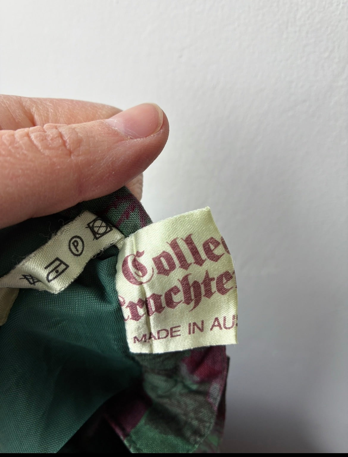 Gonna Midi Vintage Floreale Verde e Bordeaux
