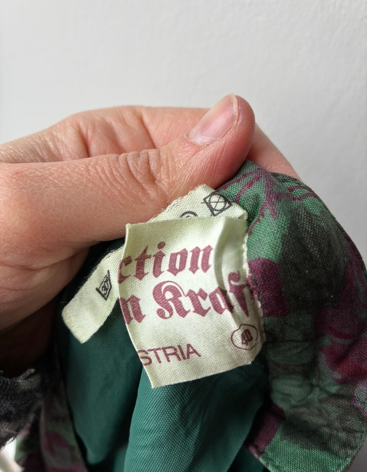 Gonna Midi Vintage Floreale Verde e Bordeaux