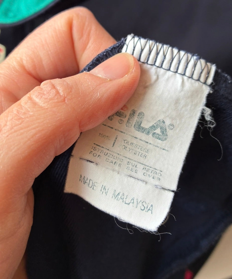Vintage Fila Track Jacket – Navy/Fuchsia/Teal