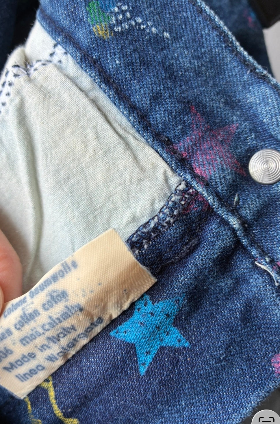 Gonna Midi Denim Watergate Stampa Allover Anni '80 – Taglia 40 IT / S