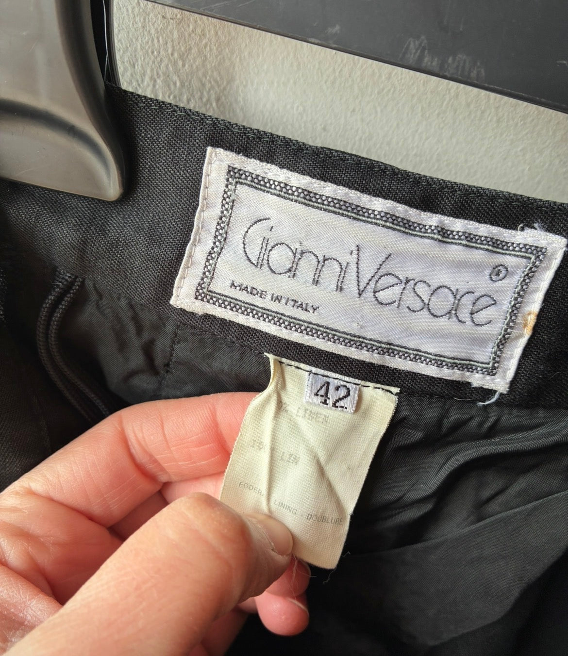 Gianni Versace Pantaloni Vintage Neri — Tg. 42