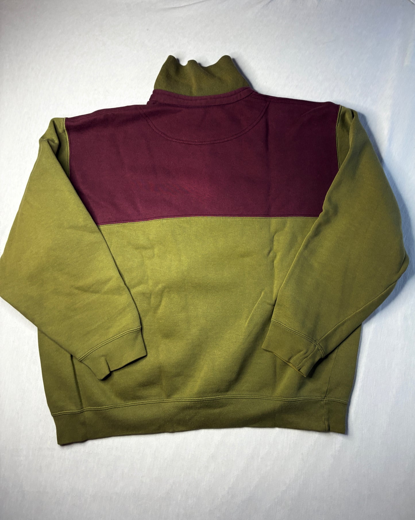 North Western Felpa Rugby Color Block Bordeaux Verde Oliva