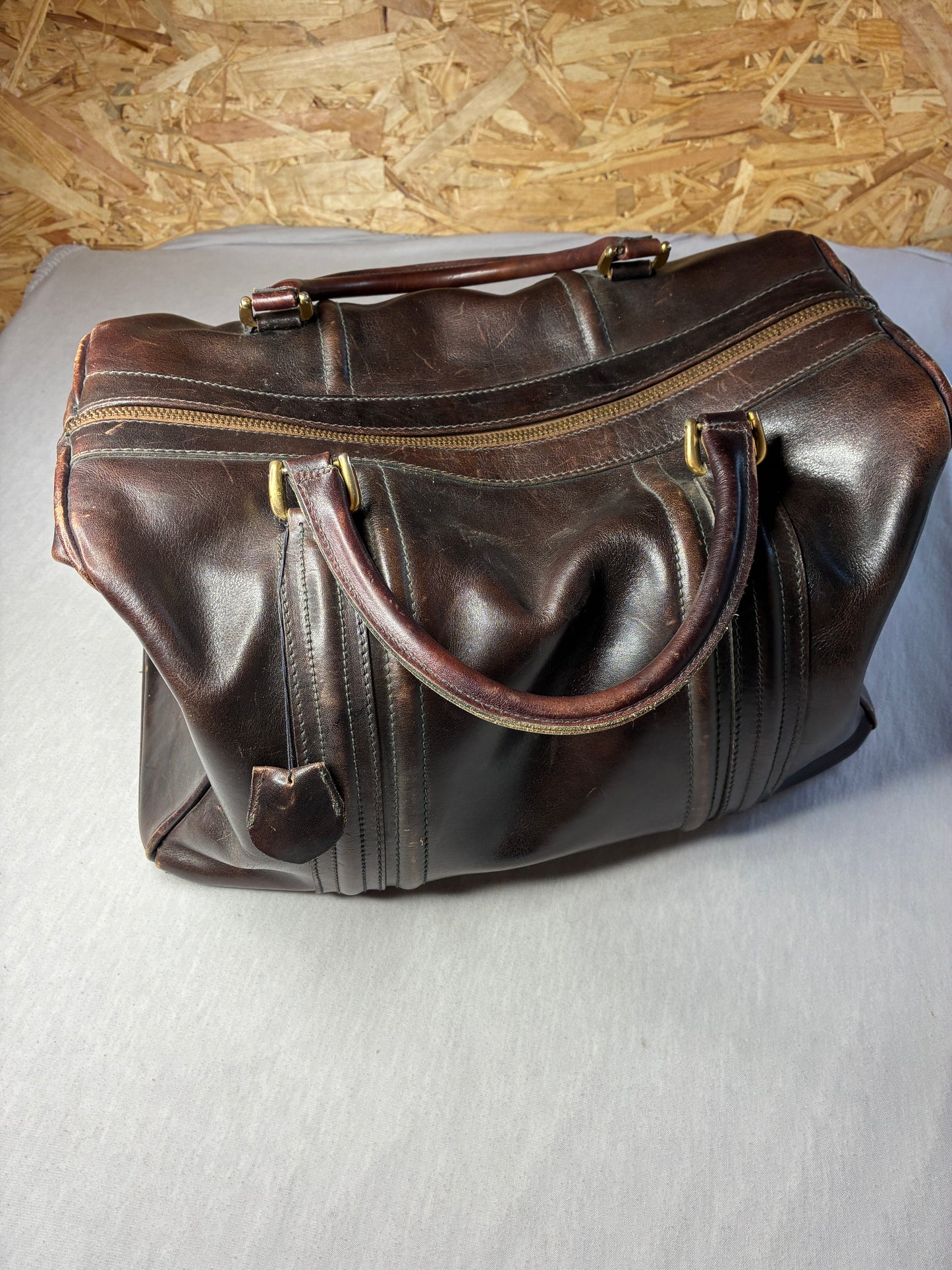 Borsa da Viaggio Vintage in Pelle Marrone