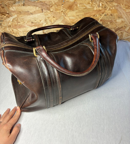Borsa da Viaggio Vintage in Pelle Marrone