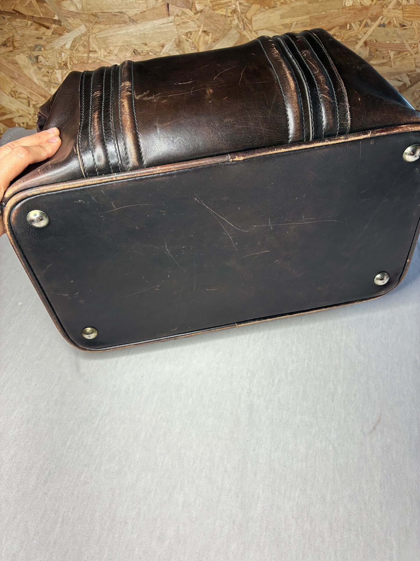 Borsa da Viaggio Vintage in Pelle Marrone