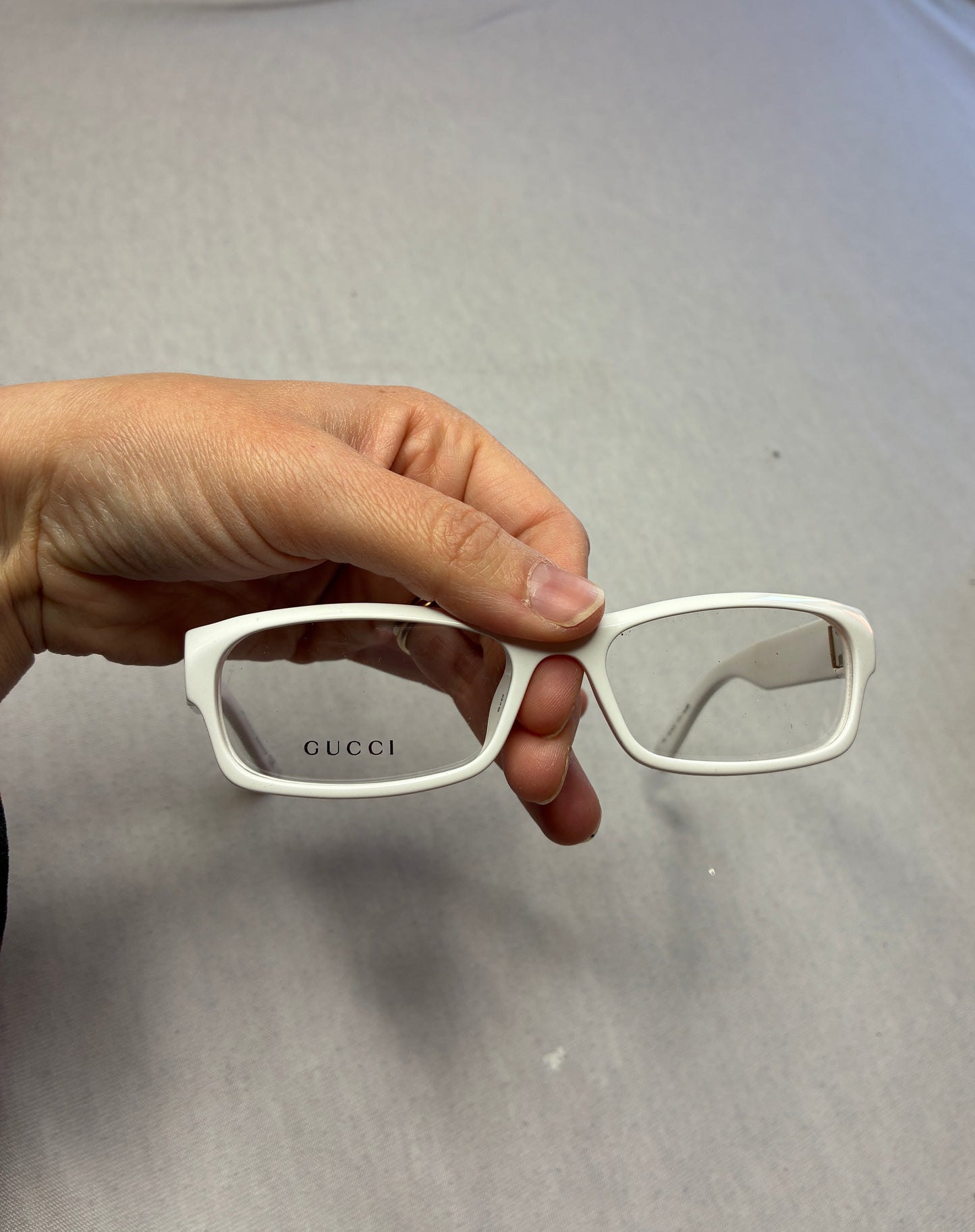 Gucci — Occhiali da Vista Vintage GG 1553 Bianchi con Custodia Originale