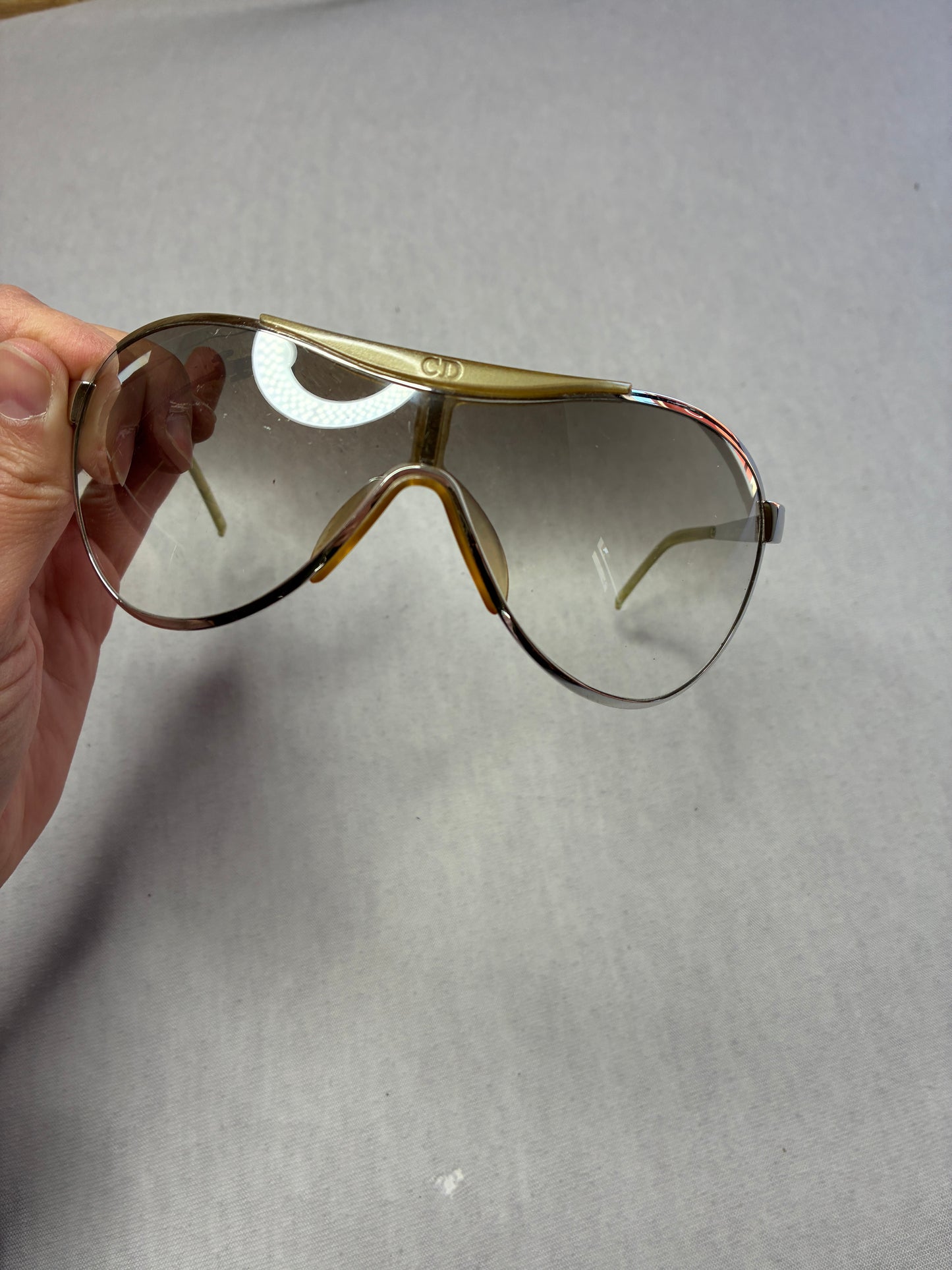 Christian Dior — Occhiali da Sole Aviator Shield Vintage « Rodeo Drive » Made in Austria