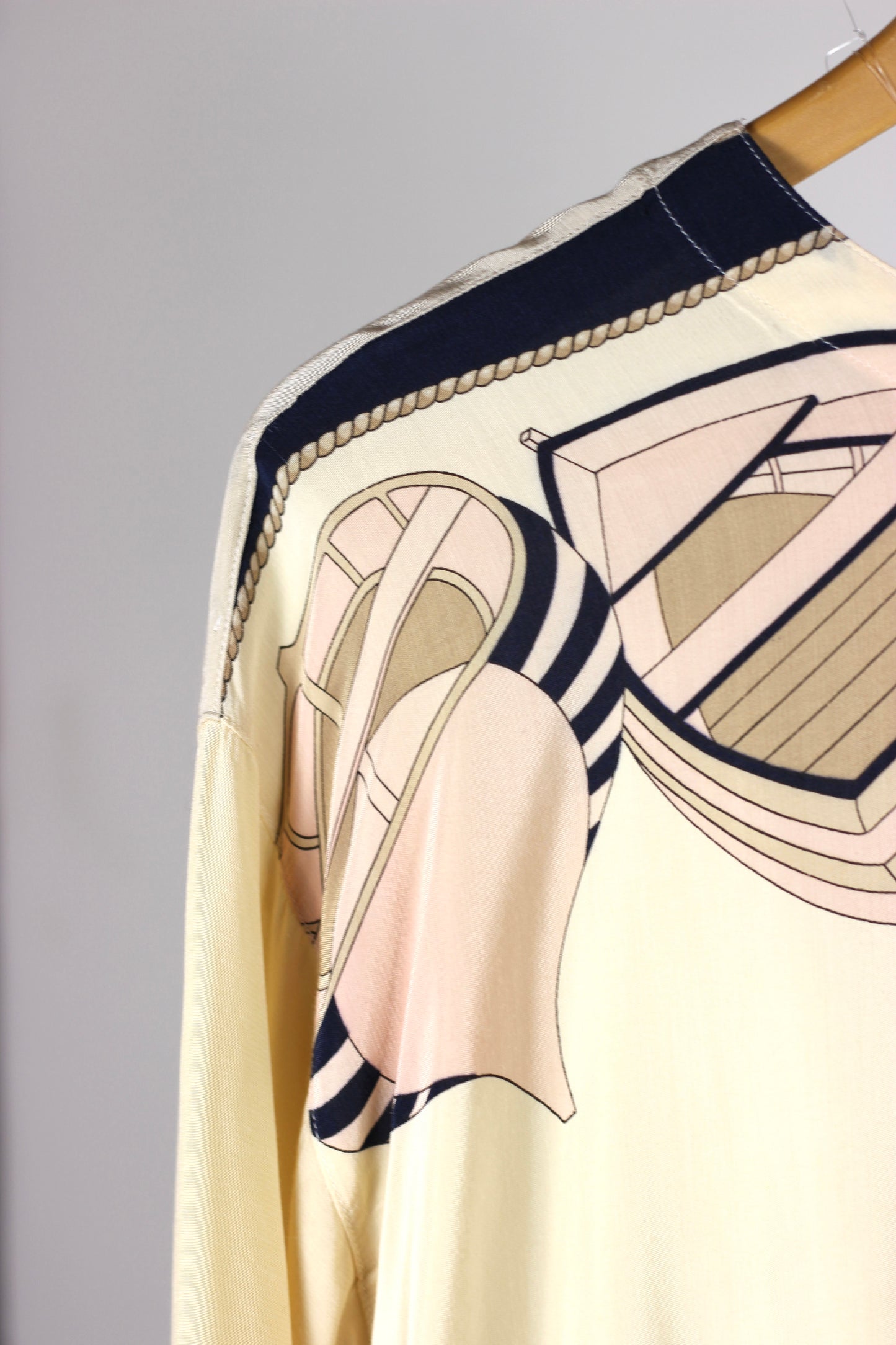 Blusa Vintage Stampa Barche – Stile Nautico Oversize