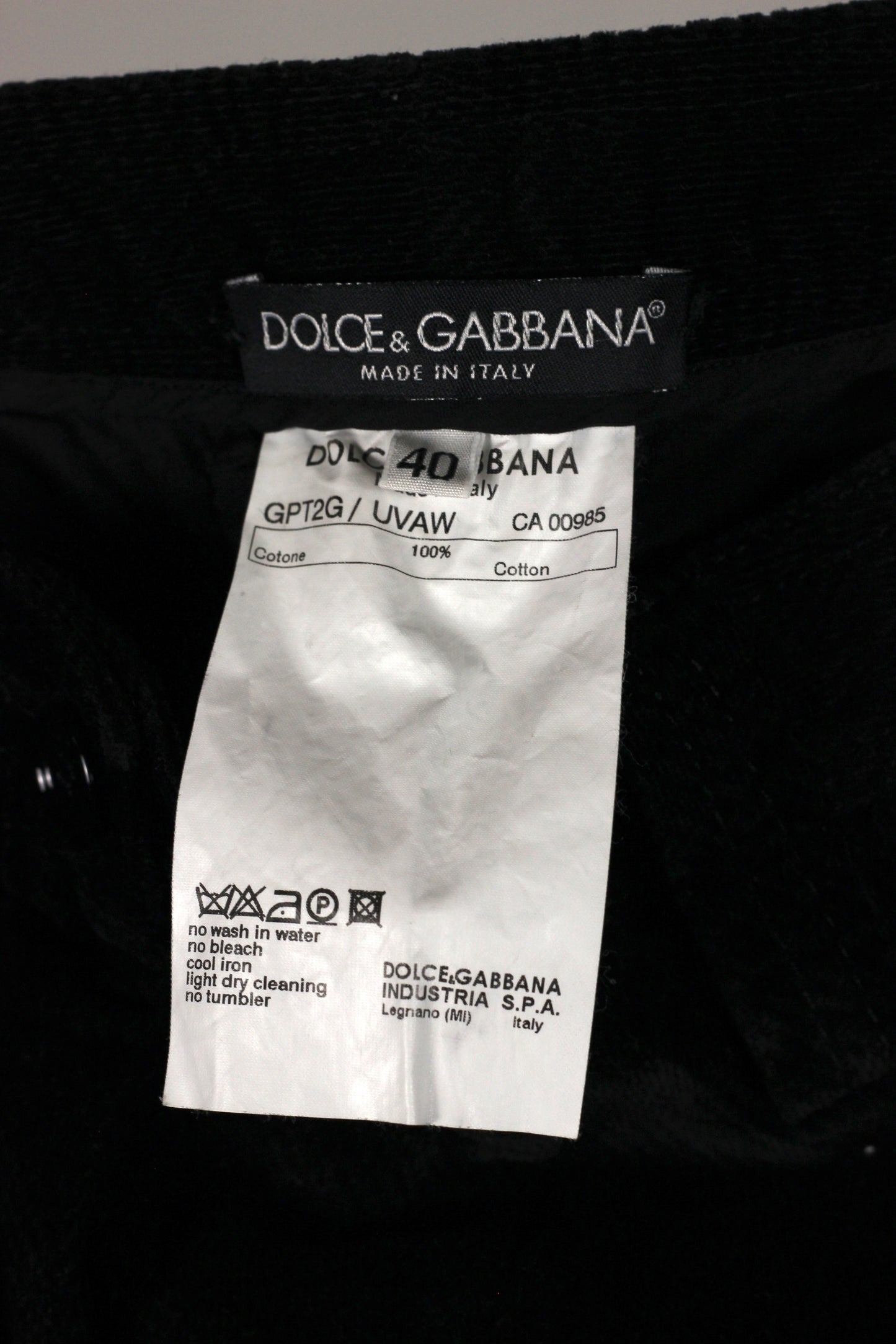 Pantaloni Vintage Dolce & Gabbana Neri con Fibbie e Zip – Taglia 40