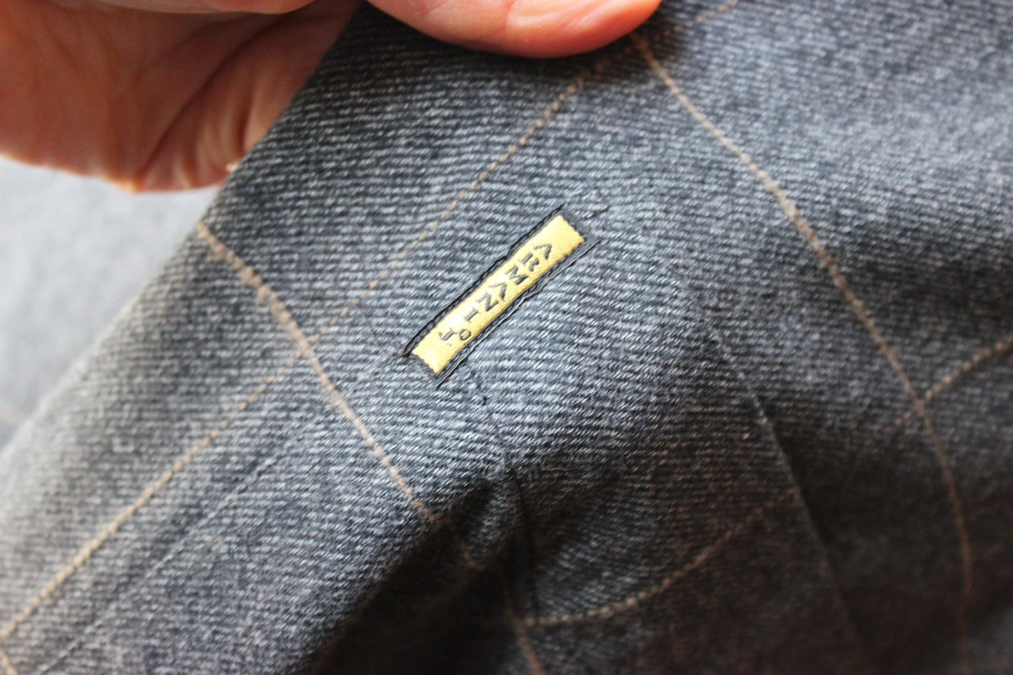 Armani Jeans Camicia Flanella Grigia Quadri Windowpane – Taglia XXL