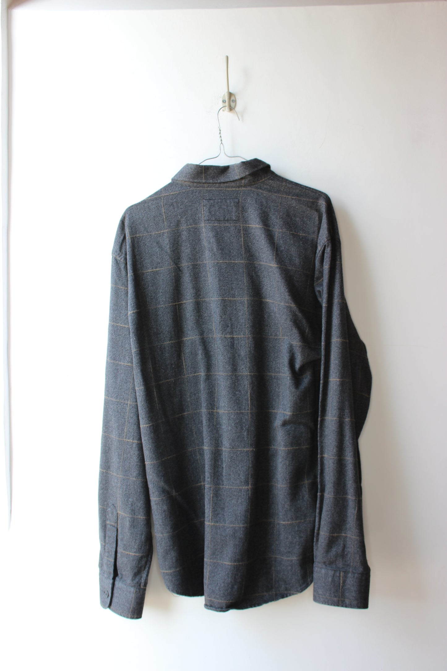 Armani Jeans Camicia Flanella Grigia Quadri Windowpane – Taglia XXL