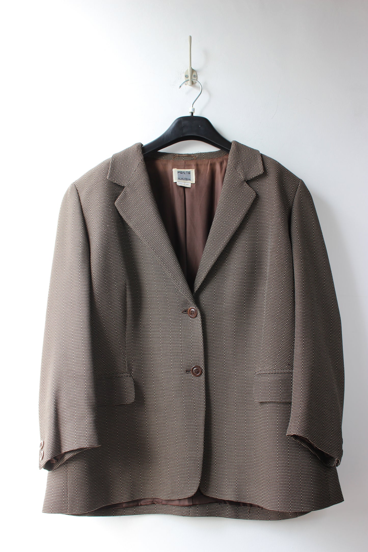 Giacca Vintage Per Te by Krizia Marrone Microtexture - Made in Italy