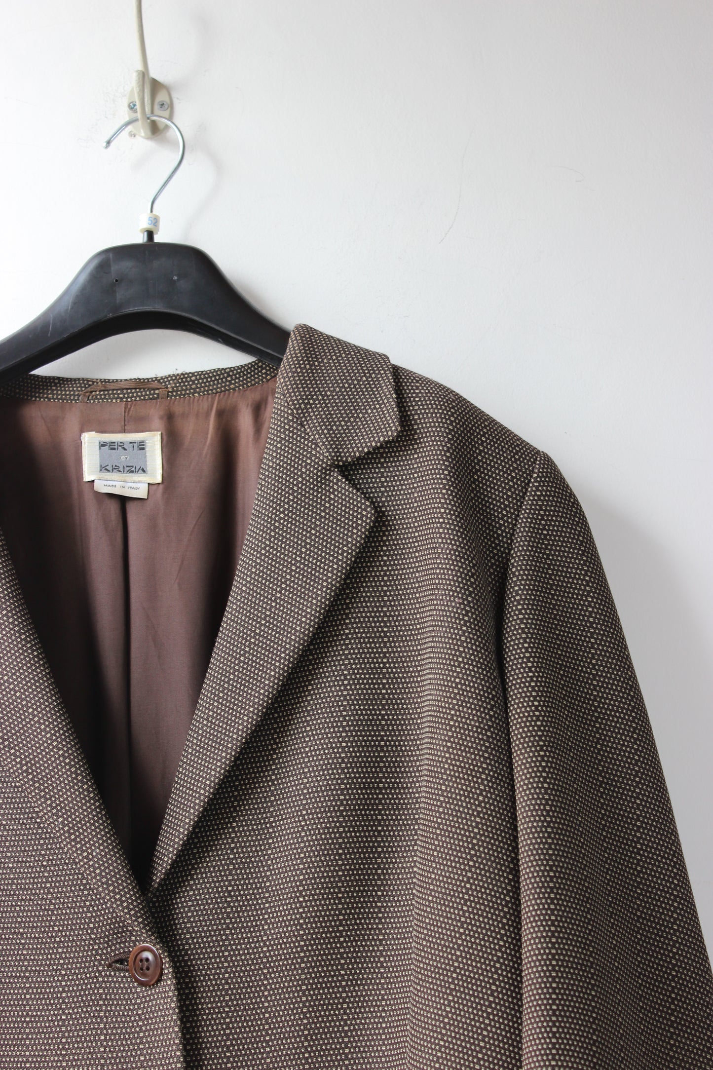 Giacca Vintage Per Te by Krizia Marrone Microtexture - Made in Italy