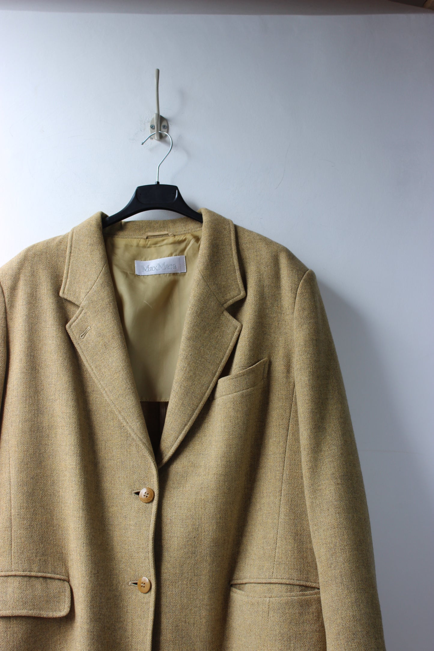 Giacca Max Mara Vintage Beige Lana e Cashmere Taglia 46