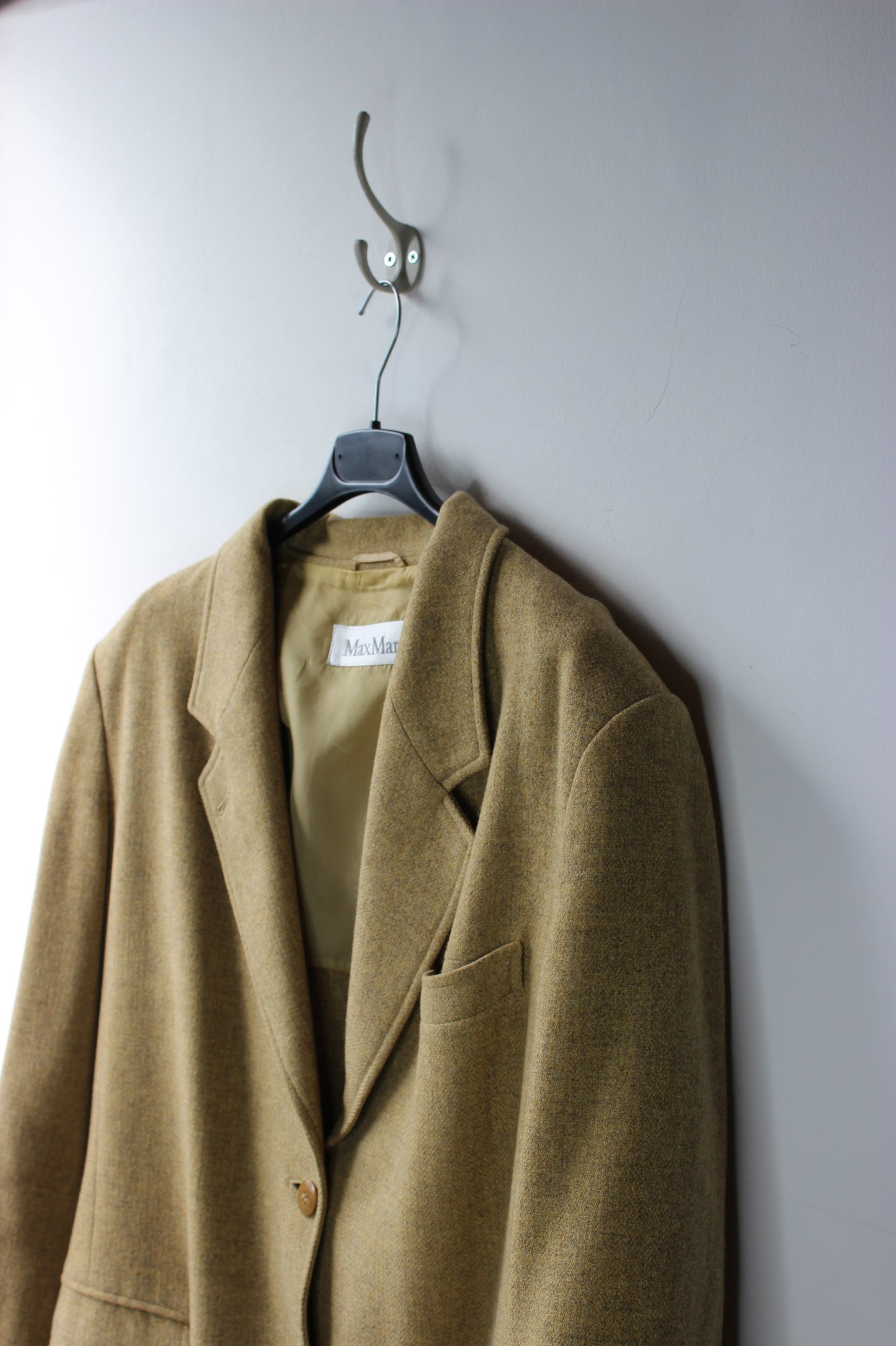 Giacca Max Mara Vintage Beige Lana e Cashmere Taglia 46