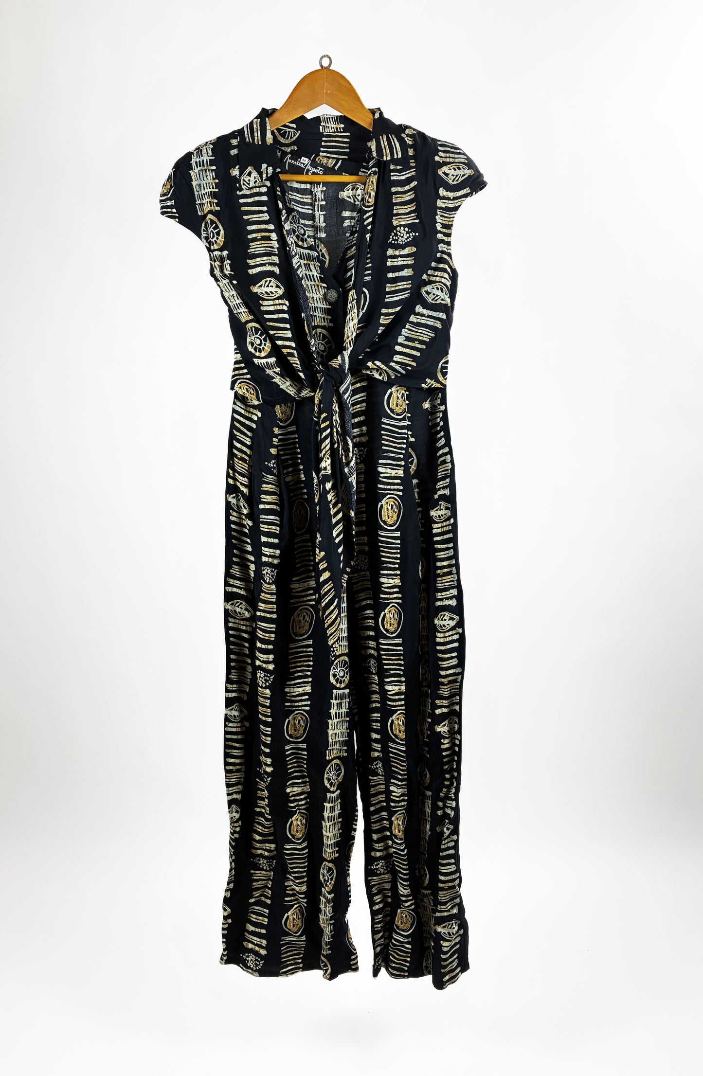 Tuta Vintage Rossella Argento Stampa Batik Nero Oro