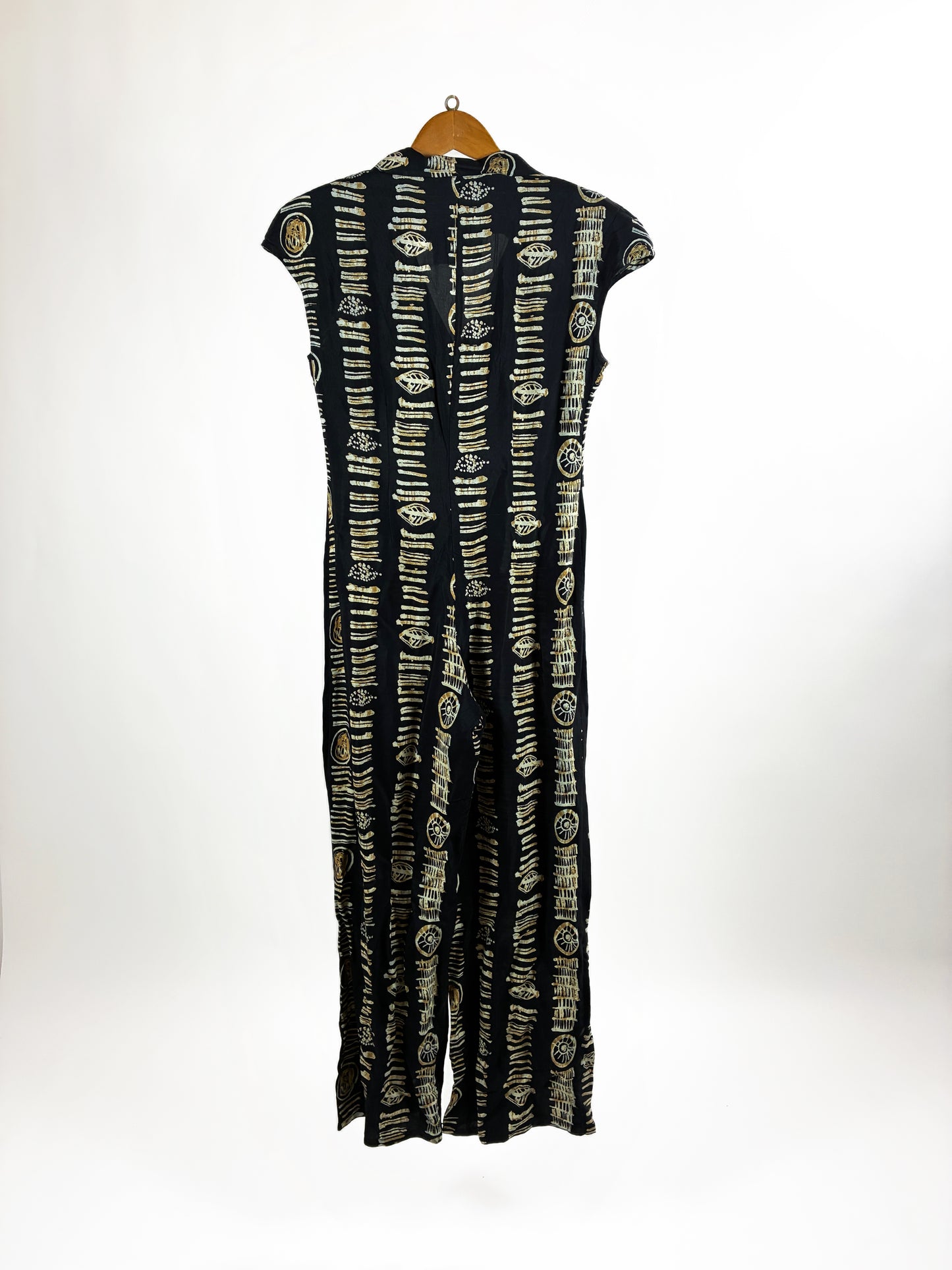 Tuta Vintage Rossella Argento Stampa Batik Nero Oro