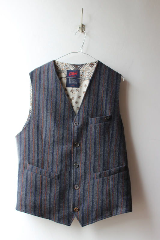 Gilet BOB Vintage Grigio a Righe Made in Italy Taglia 54
