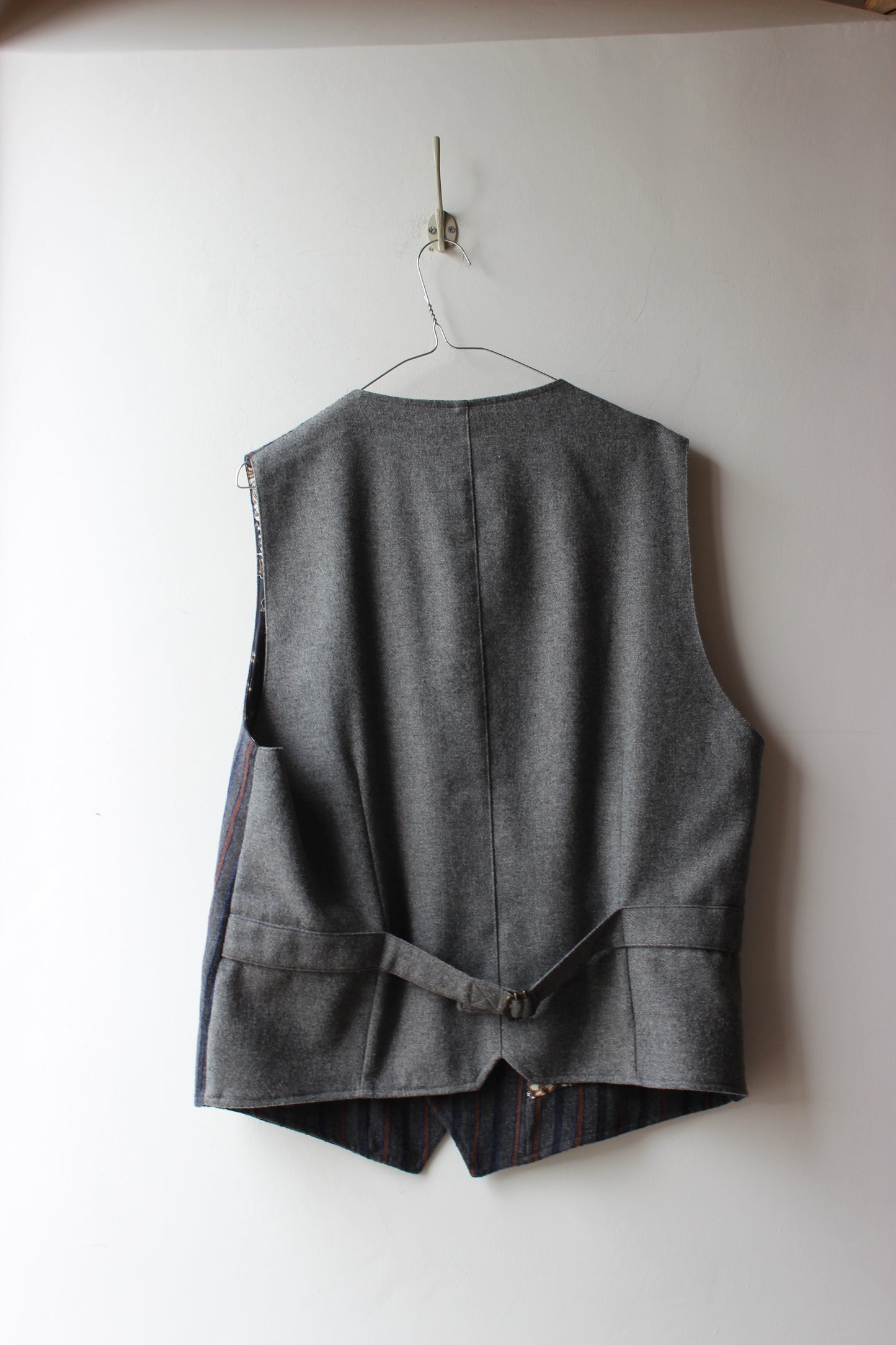 Gilet BOB Vintage Grigio a Righe Made in Italy Taglia 54