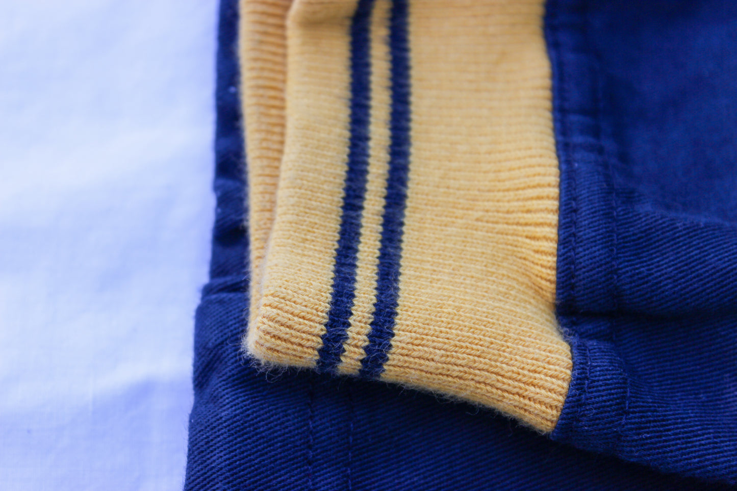 Pullover Vintage Henri Lloyd – Mezza Zip Navy Banda Gialla