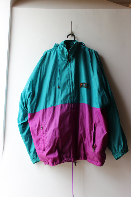 Giacca Vintage Perfect Bicolore Turchese Fucsia Anni '90 Taglia M