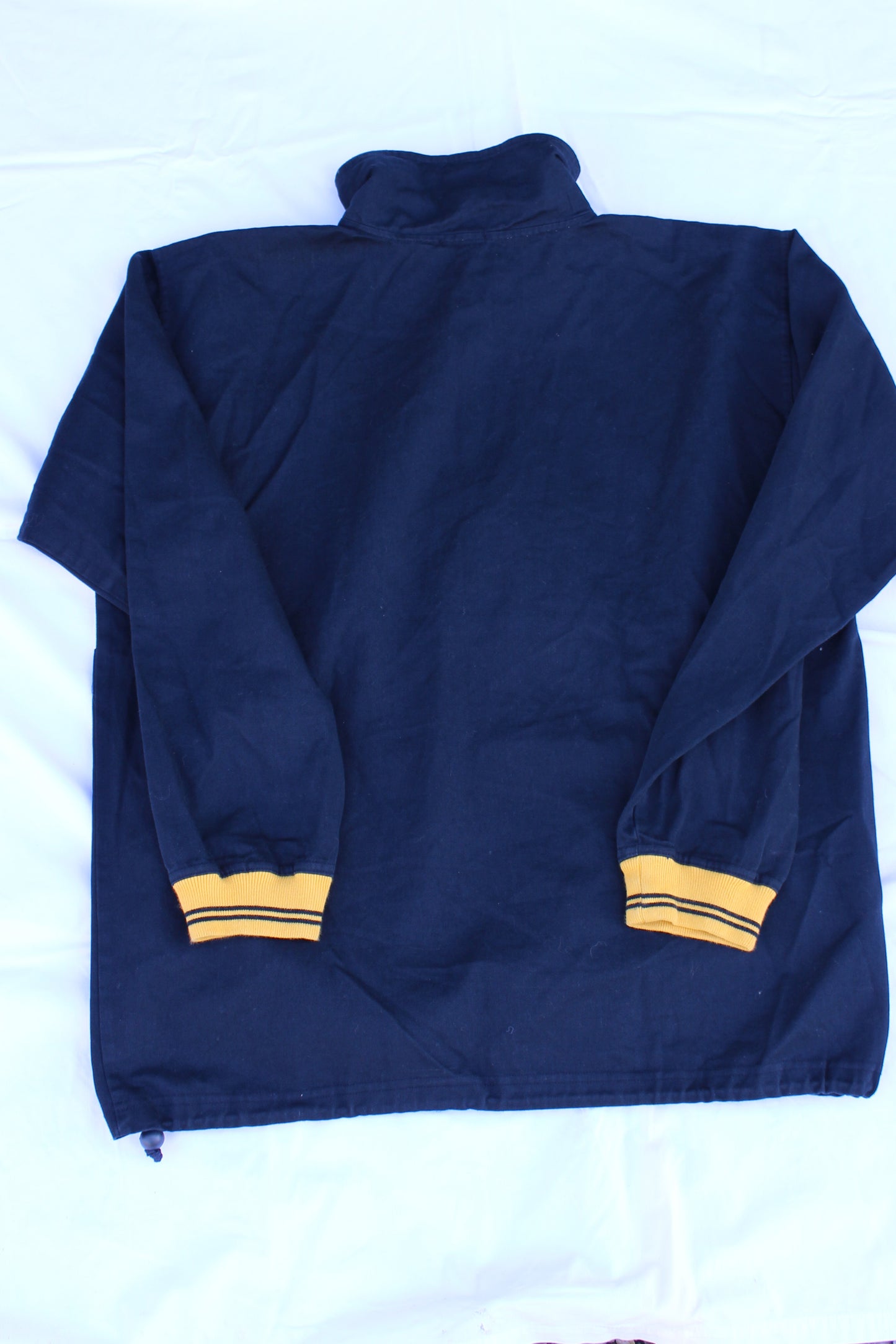 Pullover Vintage Henri Lloyd – Mezza Zip Navy Banda Gialla