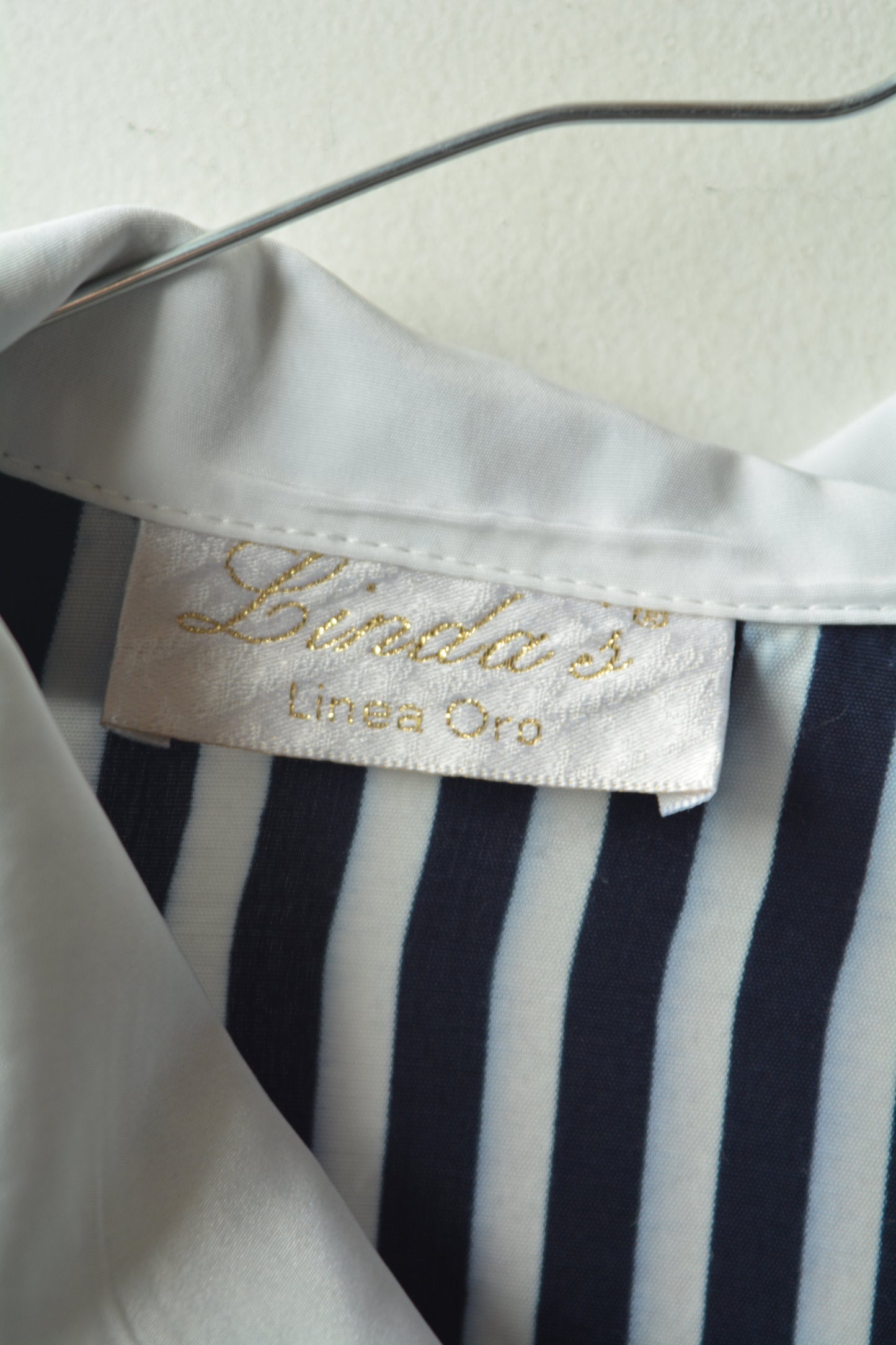 Camicia Vintage Paola S. Linea Oro – Righe Navy e Bianco