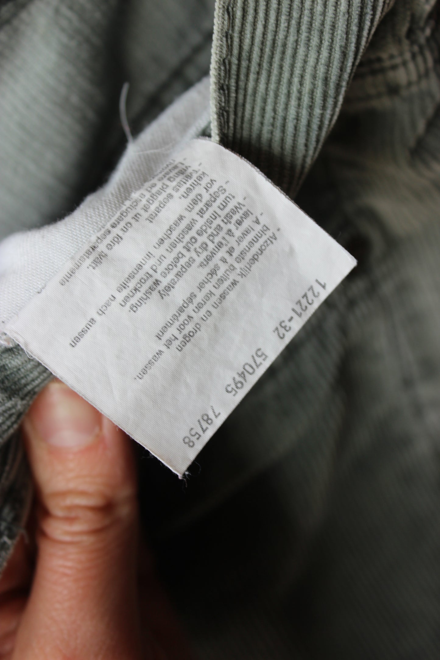 Pantaloni Lee Vintage Verde Salvia a Coste Taglia 52