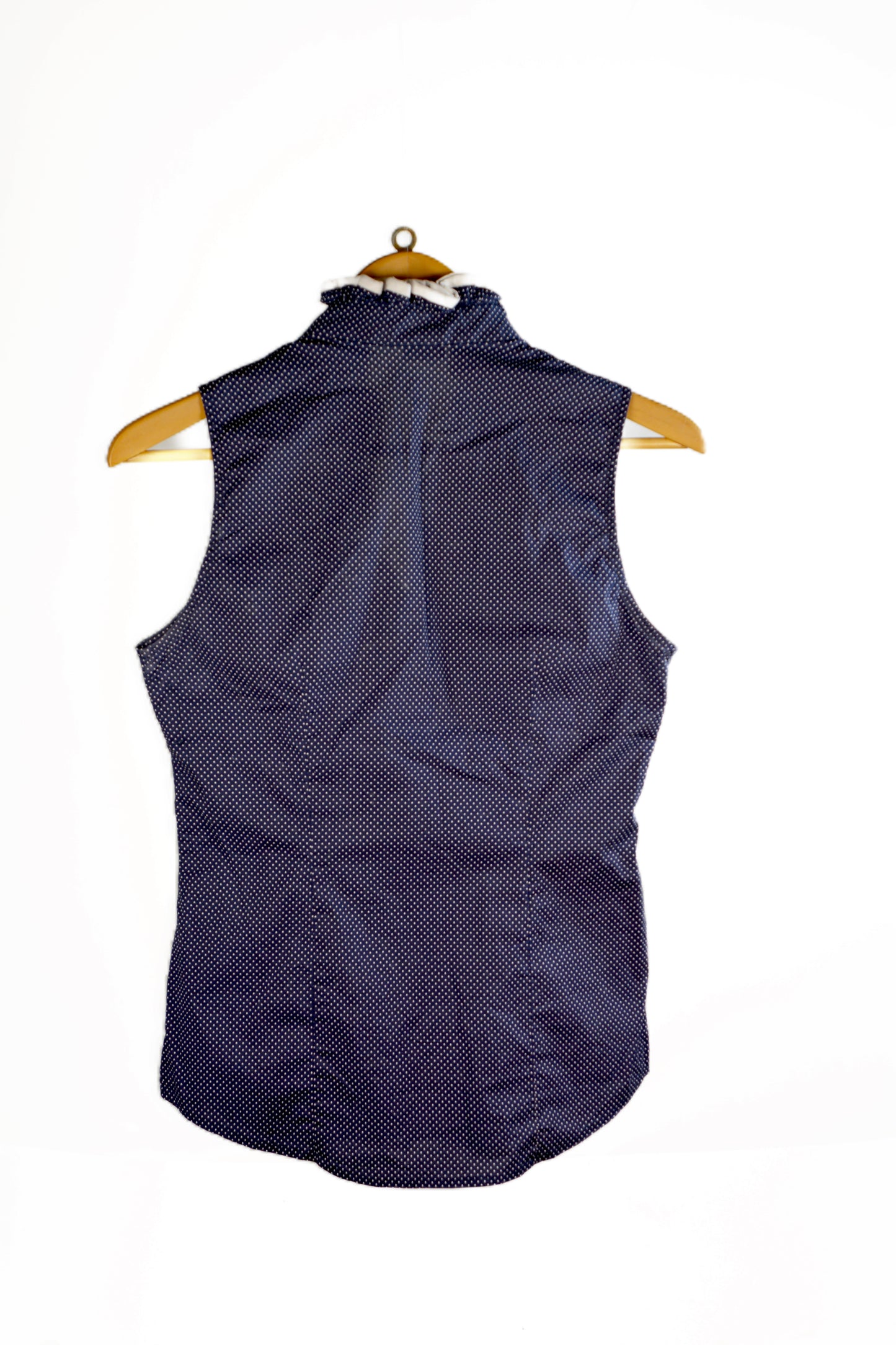 and Camicia Senza Maniche Pois Blu Navy — Rouches Bianchi — Vintage