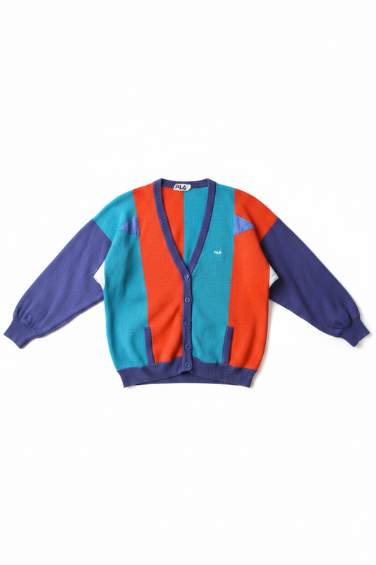 Fila Vintage Colorblock Cardigan — Made in Italy