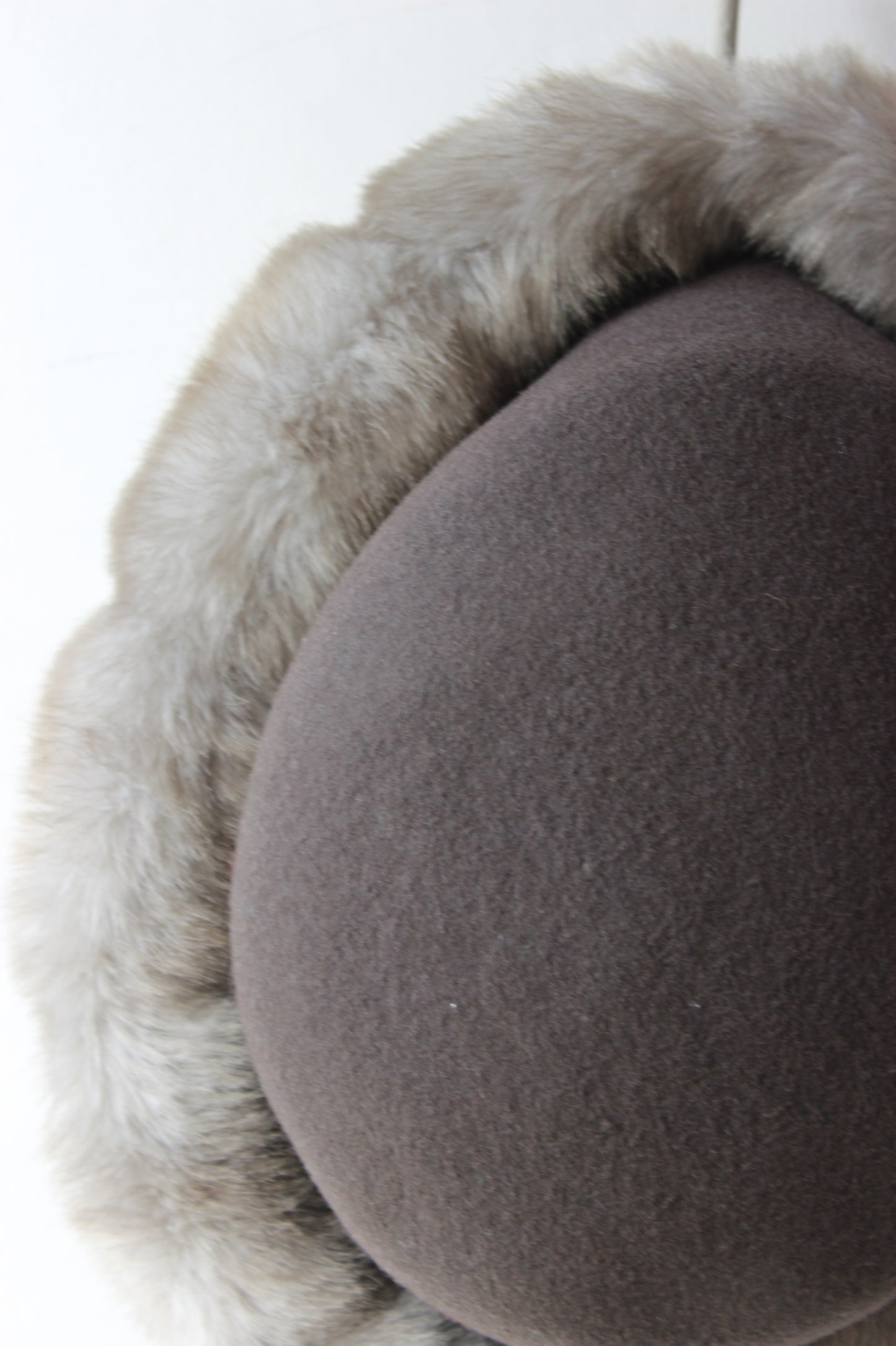 Cappello Vintage Invernale con ecoPelliccia - Grigio 100% Lana