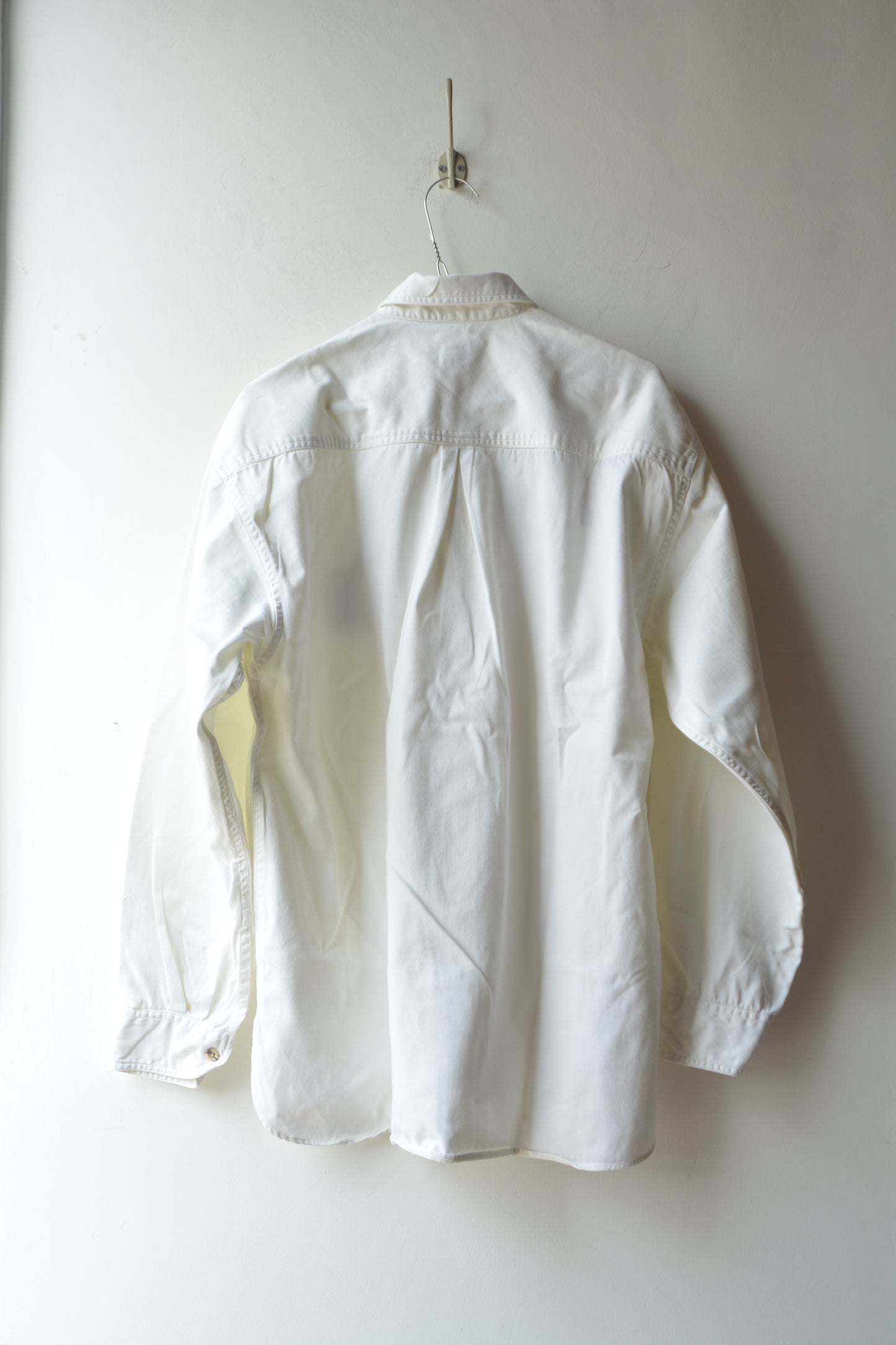 Camicia Vintage U&ME – Ricamo Hunting Cane e Anatre – Bianco Panna