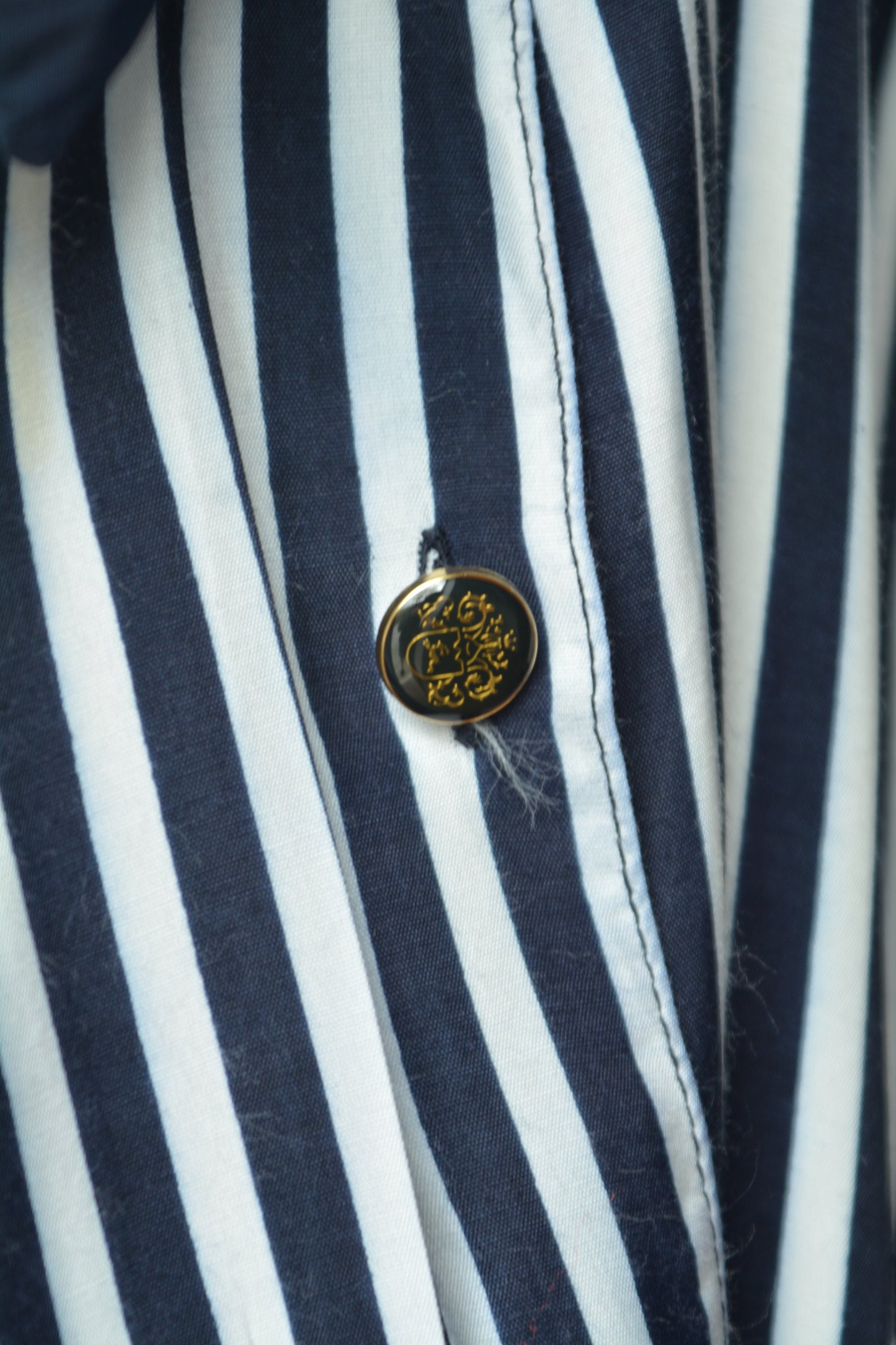 Camicia Vintage Paola S. Linea Oro – Righe Navy e Bianco