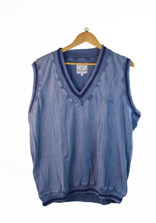 Gilet New Form vintage blu senza maniche - Taglia XL