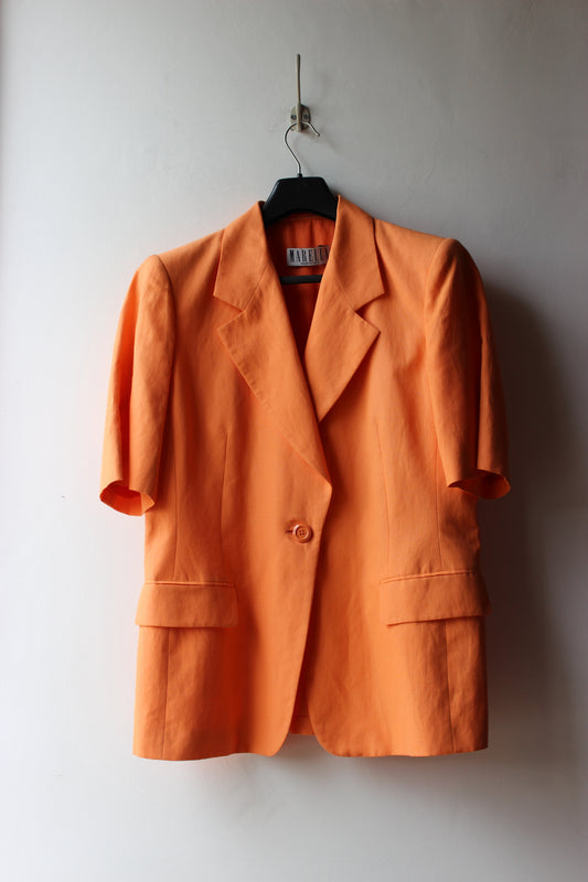 MARELLA Vintage Orange Short-Sleeved Jacket - Made in Italy