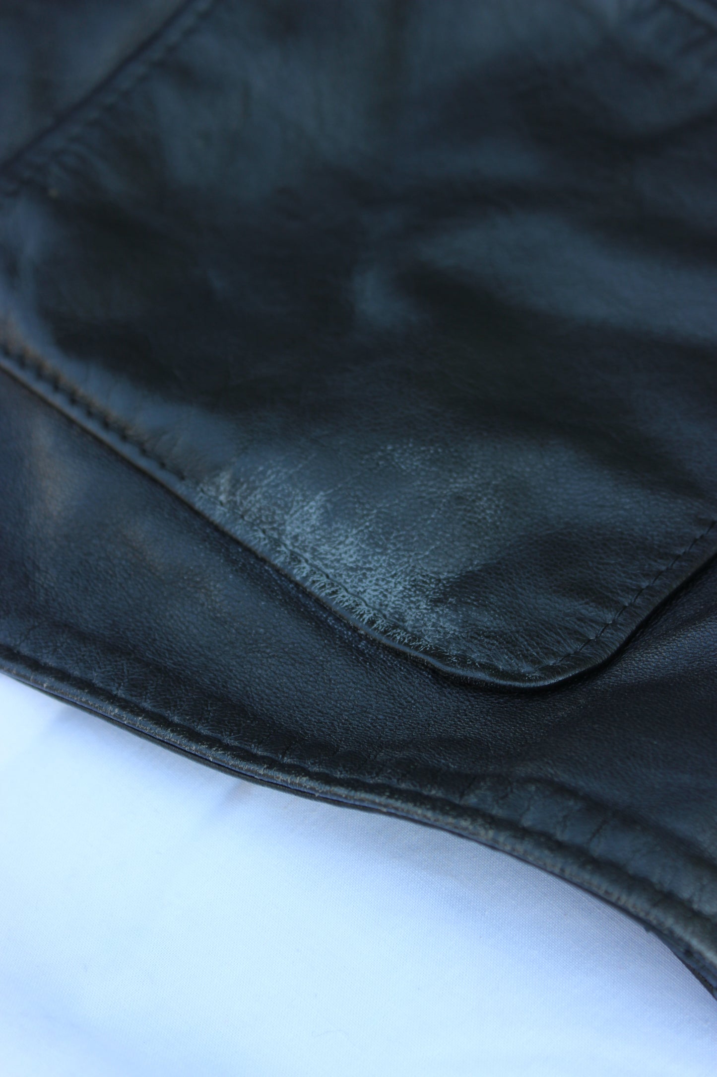 Vera Pelle Gilet in Pelle Nera Vintage Made in Italy — Taglia M