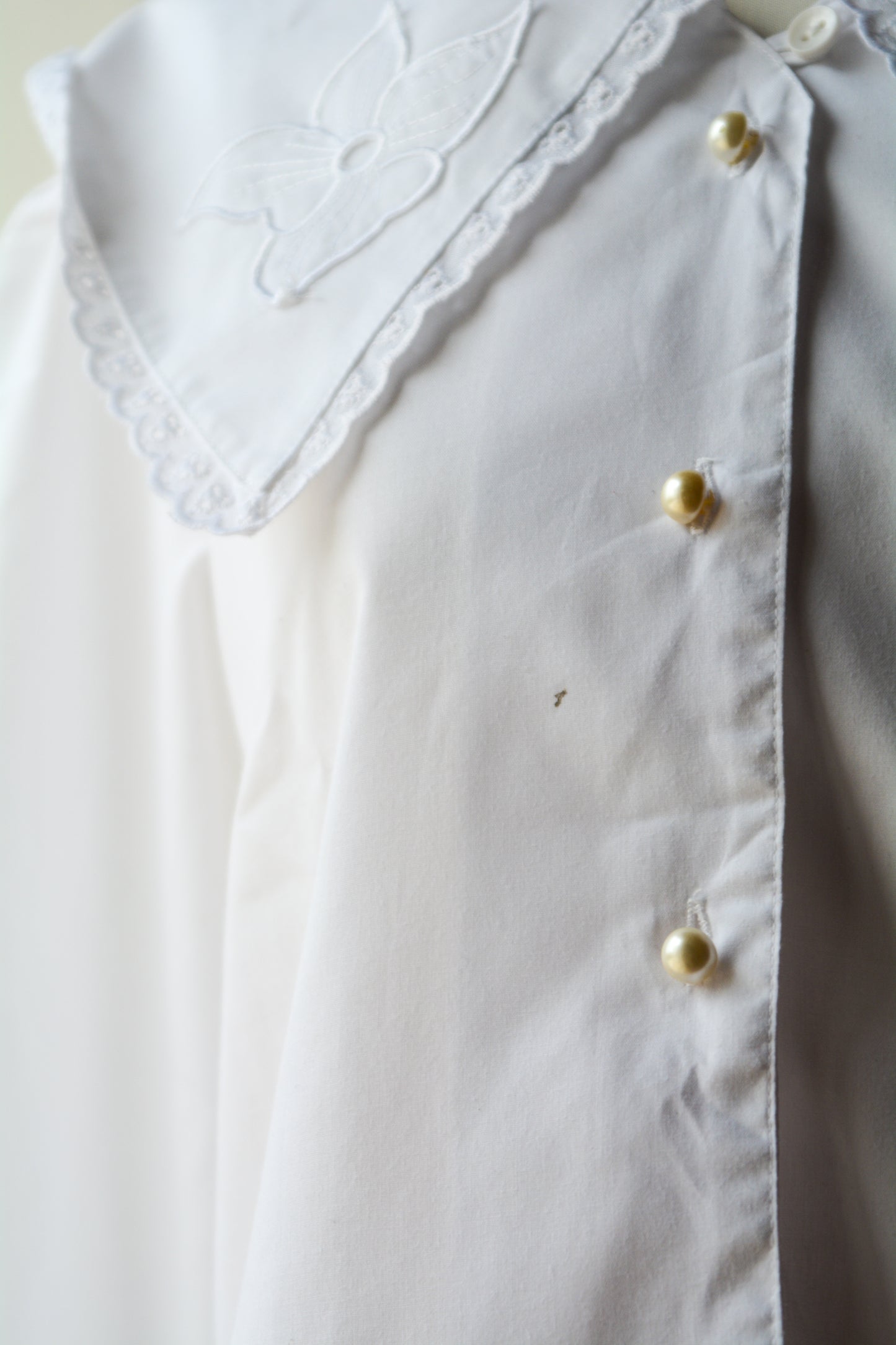 Camicia Vintage Bianca – Maxi Colletto Sailor Ricamato